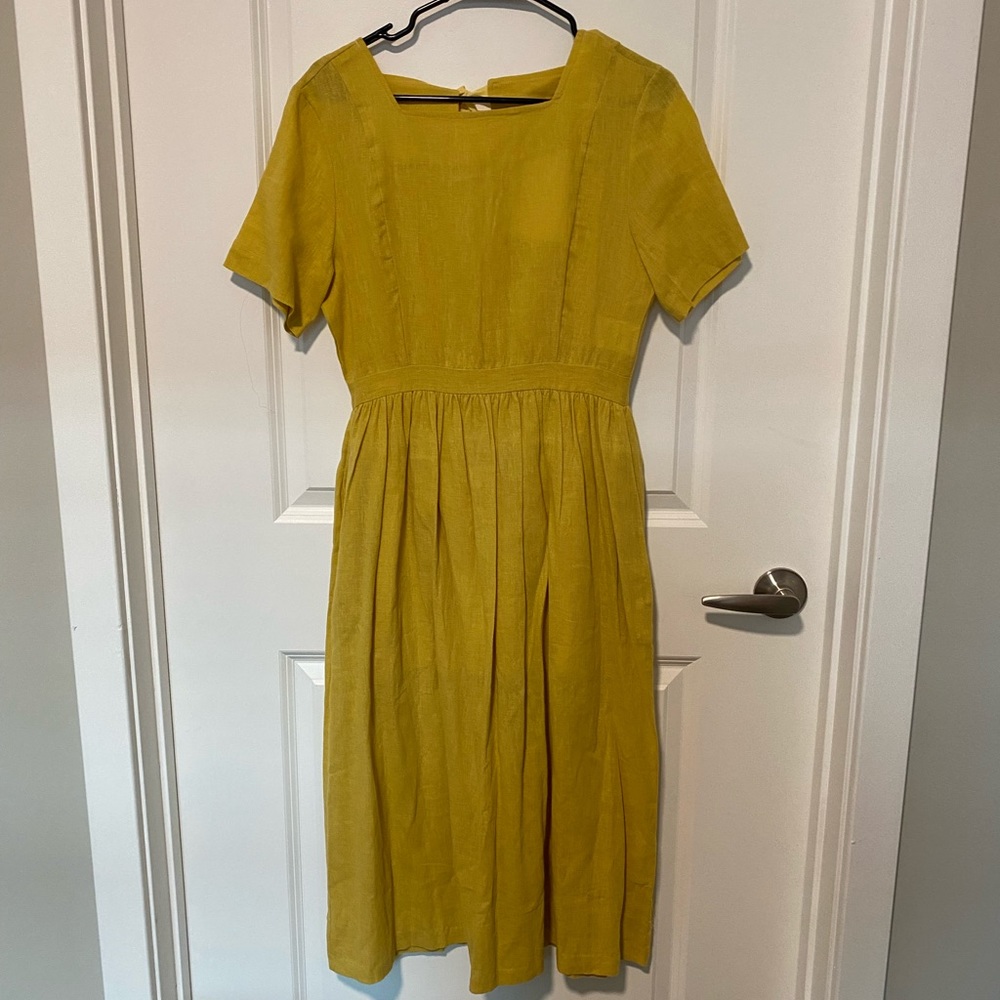 Olive Clothing - Tie Back Dress, Mustard
